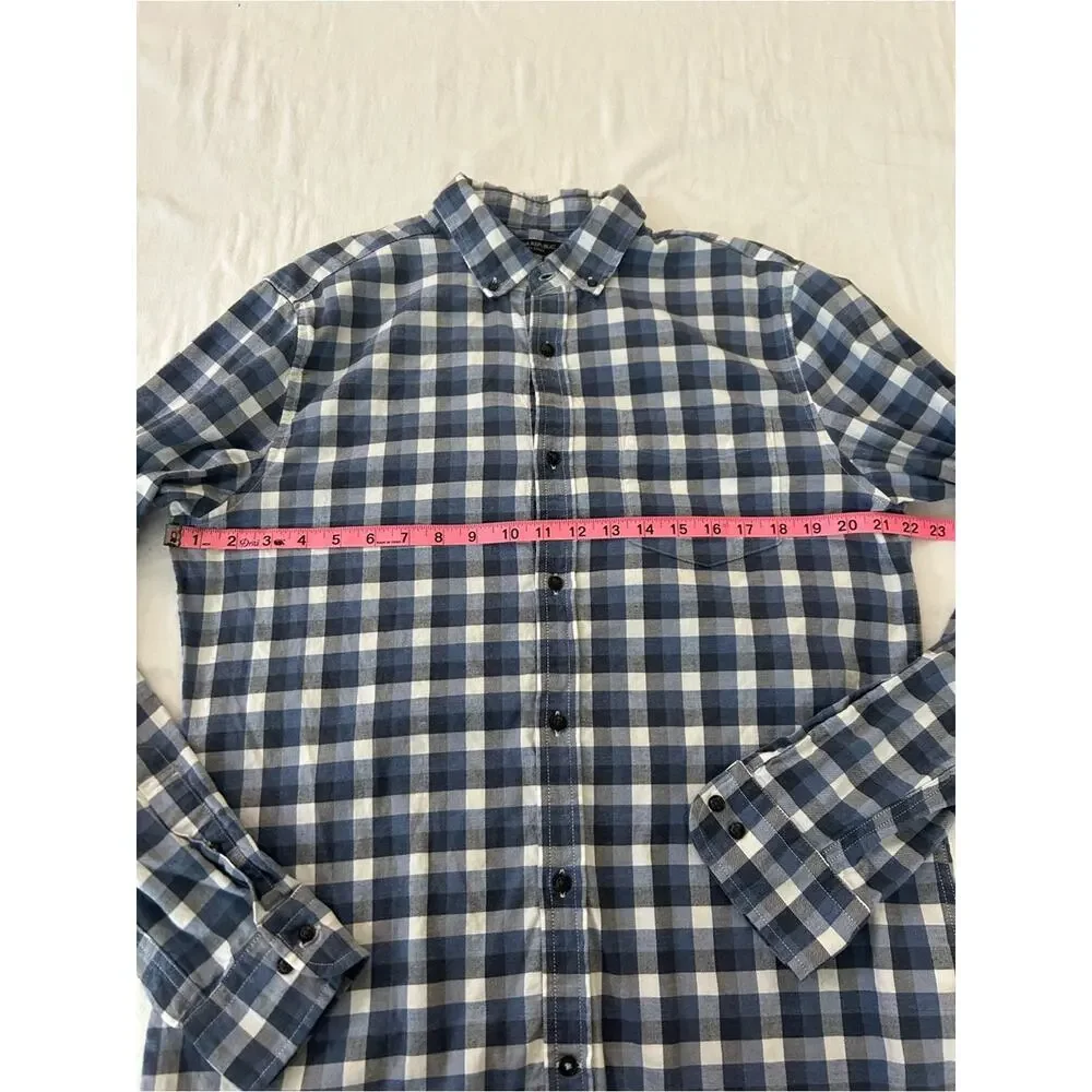 Banana Republic Luxe Flannel Shirt Men’s Large Tall Slim Fit Plaid Button Down